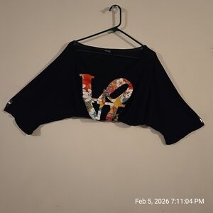 Rue21 Black Top with Vibrant Graphic